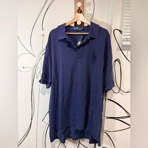NEW Polo by Ralph Lauren, Polo-Style Navy Blue Short Sleeve Shirt Men’s XXL Tall